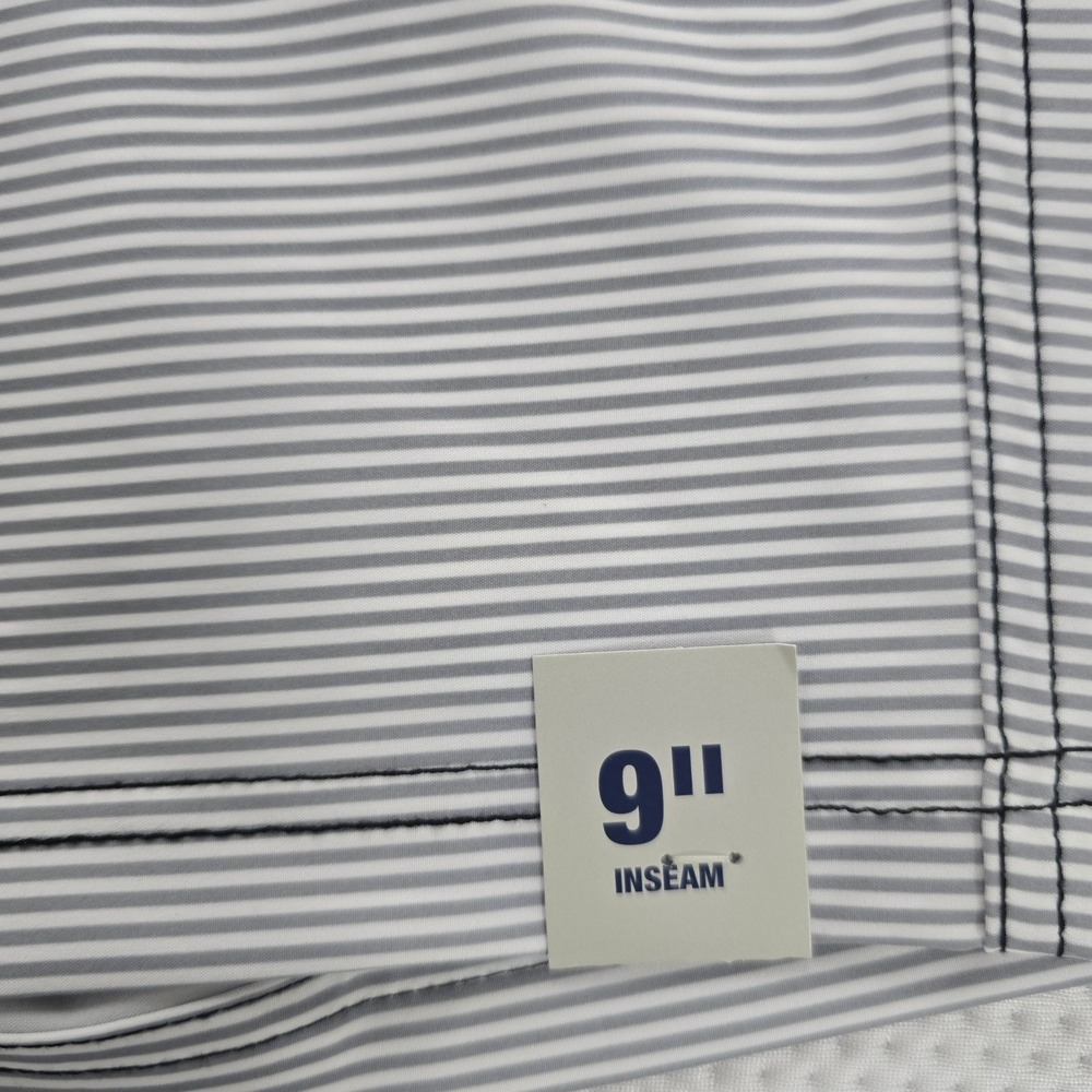 George Mens Swim Trunks Black Grey Striped Colorblock Board Shorts Large NWT - Picture 4 of 7
